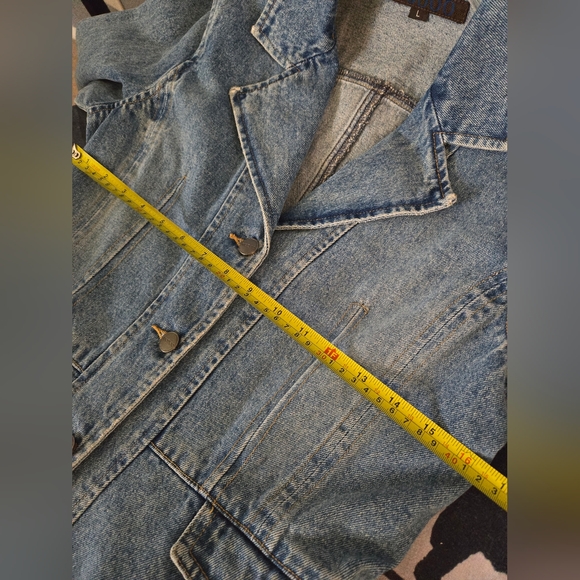 Vtg 90s Macys Modoo Womens Blue Denim Jean Jacket Size Large Retro Button Down - Picture 5 of 5